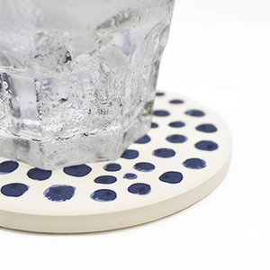 Sous-verre en céramique imprimé sérigraphique de style européen, motif floral rétro, créatif, absorbant l'eau, isolant, pour promotion - Product Image 4