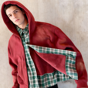 Sweat à capuche unisexe automne, logo personnalisé, couleur unie, effet délavé vintage, coton respirant, double couche, fermeture éclair, streetwear, fabricant, vente en gros - Product Image 1
