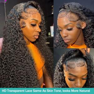 जेरी कर्ली 13x4 hd फीता सामने मानव बाल विग निर्माता थोक वास्तविक Hd कच्चे कुंवारी रेमी बाल - Product Image 4