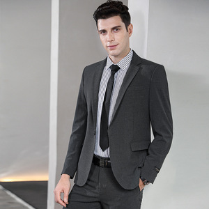 Unisex Gray Suit Set Full Sleeve Formal Autumn Wear For Office Professionals - Product Image 3