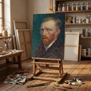 Reproducción de Arte Impresionista de Van Gogh, Pintura al Óleo sobre Lienzo Hecha a Mano, <span class=keywords><strong>Autorretrato</strong></span> - Product Image 3