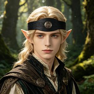 Fascia per la Testa in Finta Pelle Stile Vichingo Medievale, Nodo Celtico Regolabile in PU, Accessorio per Cosplay LARP e Costumi Rinascimentali - Product Image 1