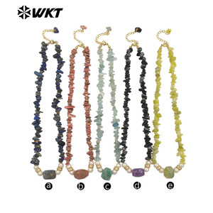 Hermoso collar <span class=keywords><strong>de</strong></span> piedras preciosas <span class=keywords><strong>de</strong></span> <span class=keywords><strong>colores</strong></span> naturales <span class=keywords><strong>de</strong></span> la primavera <span class=keywords><strong>con</strong></span> piedra pequeña y perla pequeña circón chapado en oro regalo especial para mujer - Product Image 3