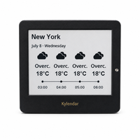 Kylendar Mini Estación Meteorológica de Viaje con Pantalla de Papel Electrónico de 4.2 Pulgadas, Calendario de Escritorio Compacto para Viajes de Negocios y Verificación del Pronóstico en Hoteles