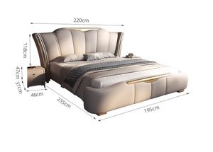 Giường ngủ cỡ King size kiểu Ý sang trọng, mẫu mới, cao cấp, giường đôi, bọc da mềm, giường ngủ cỡ lớn dành cho phòng ngủ chính - Product Image 6