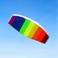 Cerf-volant de puissance Rainbow Dual Line Parafoil, sans cadre, cerf-volant de voltige portable pour la plage, les sports de plein air et l'entraînement, vente en gros