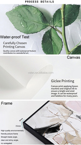 Stile nordico soggiorno decorazione pittura divano parete oro trittico pianta foglie luce lusso murale moderno portico pittura - Product Image 6