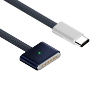 Kabel Pengisian Cepat USB 140W Tipe-C ke Magnetik 2m, Konduktor Aluminium, Jaket TPE, Pelindung Anyaman, Bahan Nylon/PVC untuk Laptop