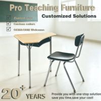Ensemble de bureau et chaise d'école réglables modernes avec tiroir à livres, table d'étude trapézoïdale, fournisseur de mobilier de classe modulaire pour enfants
