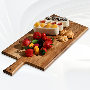 Usine personnalisée artisanat naturel écologique bois d'acacia blocs à découper planche à découper planche à pizza avec poignée pour la cuisine - Product Image 5