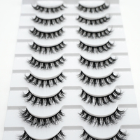 Faux cils naturels 5D 8D, cils russes en bande, vente en gros, plateau de 10 paires, cils en faux vison