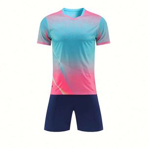 Factory High Quality Soft Breathable Quick Dry Plus Size Adult Wear <b>Red</b> Soccer Kits Uniform With Team Logo 100% Polyester - Product Image 2