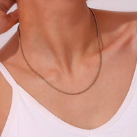 Collier à maillons fins polyvalent EMANCO en acier inoxydable PVD pour femme, couleur or/argent 14 carats, géométrique, pour le bureau/le travail, fiançailles