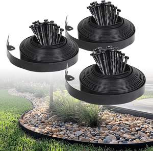 Borde Flexible y Duradero para Jardín, Borde de Plástico Negro para Césped, Decoración de Patio y Jardín Exterior - Product Image 3