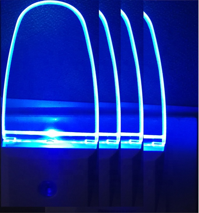 Синий светодиодный ночник с разъемом для США/ЕС/Великобритании/Австралии, светодиодный сенсорный светильник, ночник