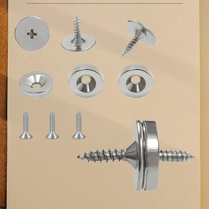 Loquet magnétique pour porte de placard ou armoire en verre, en acier laminé à froid nickelé, design minimaliste - Product Image 2