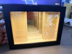 Meilleure vente : Ornement <span class=keywords><strong>de</strong></span> bureau créatif Abyss Log Wood, cadre miroir en <span class=keywords><strong>verre</strong></span> multicouche à effet infini, peinture lumineuse - Product Image 4
