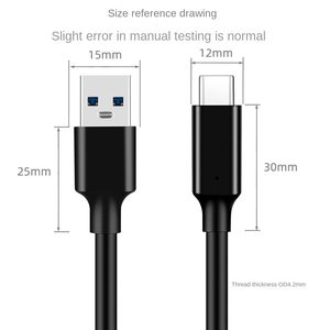 SYONG USB 3,0 Tipo a Tipo C Cable de carga rápida Conductor de cobre puro Transferencia DE DATOS USB C SSD Cable de disco duro Blindaje trenzado - Product Image 5