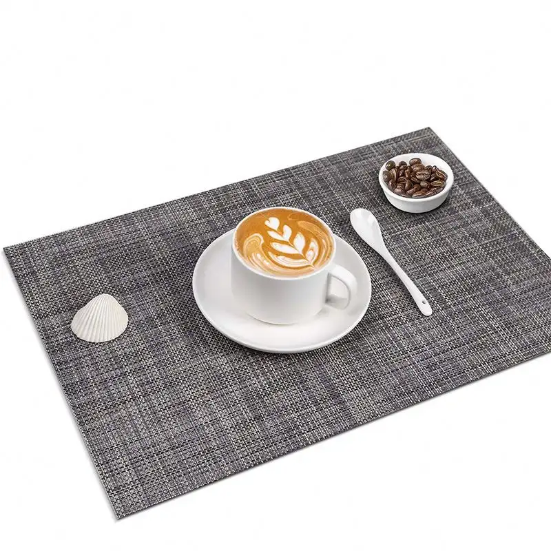 Wholesale modern unique personalised plastic placemats PVC reusable woven table placemats dining table mat