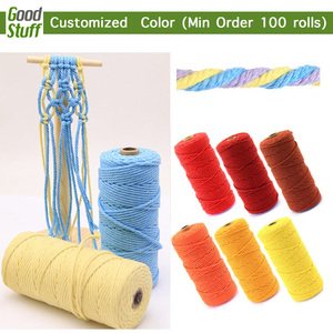 Macrame Cord 3mm X 110Yards, 4 Strand Twisted Cotton Cord for Wall <strong>Hanging</strong>, Plant Hangers, Crafts, Knitting - Product Image 3