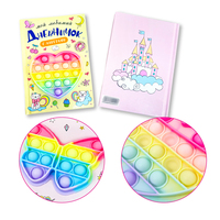 Individuelles Notizbuch mit Silikon-Push-Pop-it-Bubble-Einband, farbenfroher Hardcover-Umschlag für Kinder