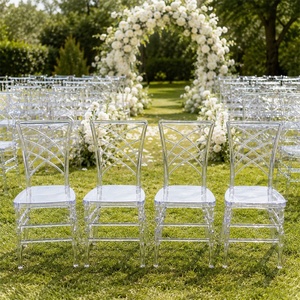 Sillas Chiavari de <span class=keywords><strong>Resina</strong></span> Acrílica Transparente Baratas para Bodas, Sillas Transparentes para Eventos y Banquetes de Hotel, Sillas de Comedor con Respaldo Cruzado - Product Image 2