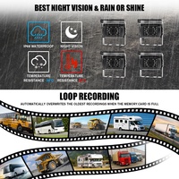 Monitor LCD para Camiones y Automóviles, Sistema de Cámara con Vista de 360 Grados, Visión Nocturna Lateral y Trasera, Monitoreo de Punto Ciego, Kit de Grabación de Seguridad