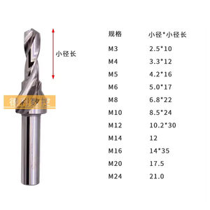 Hongfeng C-Type COMPOSITE Center Drill/TAP Step/bit M16,M20,M24,M30 - Product Image 2