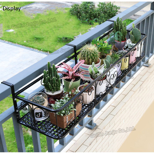 Support de pot de fleurs pour balcon, étagère suspendue, panier <span class=keywords><strong>en</strong></span> <span class=keywords><strong>fer</strong></span> forgé pour clôture - Product Image 3