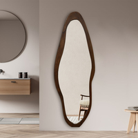 Miroir mural de grande taille à cadre en bois massif, irrégulier et moderne, pour le salon, décoration de la maison