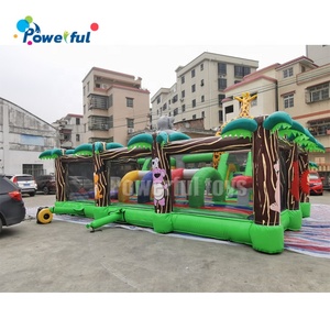 <span class=keywords><strong>Location</strong></span> gonflable commerciale de château plein d'entrain de <span class=keywords><strong>maison</strong></span> de rebond de terrain de jeu de zoo de PVC avec la glissière et le ventilateur - Product Image 5