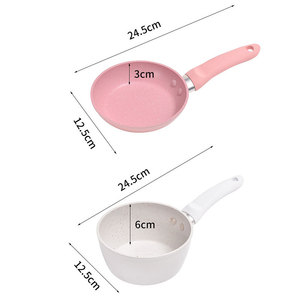 Mini Kitchen Pink Aluminum Cookware Set 12cm Non-Stick Frying <b>Pan</b> Soup Pot <b>Electric</b> Heating Baby Food Cooking - Product Image 2