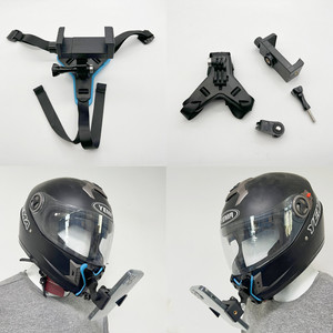 Kit de support de mentonnière pour casque de moto en nylon de haute qualité avec support pour caméra d'action GoPro et support de téléphone pour tous les modèles - Product Image 3