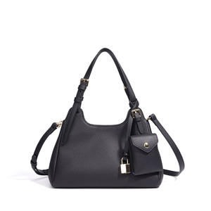Borsa a <span class=keywords><strong>Tracolla</strong></span> in Pelle da Donna, Borsa in Vera Pelle di Vacchetta con Mini Pochette Staccabile e <span class=keywords><strong>Tracolla</strong></span> Regolabile - Product Image 6