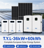 30kW 35kW 36kW 60kWh 8000 Cycles CE IEC ISO MPPT Système solaire à onduleur à onde sinusoïdale pure, connecté au réseau et en mode autonome, avec batterie au lithium et données en temps réel