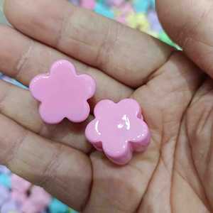 Loose <b>Beads</b> Acrylic Solid Color Perforated Flower Shaped <b>Beads</b> DIY Hairpin Mobile Phone Chain Accessories - Product Image 2