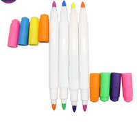 Vente en gros Mini stylo marqueur LED à double pointe bicolore stylo marqueur aquarelle lavable à double tête pour promotion