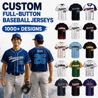 Maßgefertigte Baseball-Trikots mit Vollknopfleiste, Atmungsaktive Sublimierte V-Ausschnitt Softball-T-Shirts, Individuelle Großbestellungen für Vereinsmannschaften und Ligen