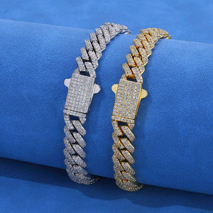 Bracelets cubains personnalisés en moissanite clarté VVS, style hip-hop, en argent sterling 925, sertis de pierres, pour la mode urbaine, fournisseurs B2B ODM - Product Image 2