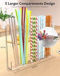 Organizador de Pajitas de Acrílico Grande para Puerta de Armario, Dispensador de Almacenamiento de Pajitas que Ahorra Espacio para Puertas de Armario o Encimeras - Product Image 4