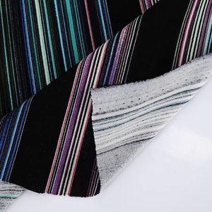 Bộ Sưu Tập Mới Bền Vững Tái Chế Polyester Spandex Dệt Kim Scuba <span class=keywords><strong>Moss</strong></span> <span class=keywords><strong>Crepe</strong></span> Sọc In Vải Cho Phụ Nữ Quần Áo - Product Image 1