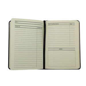 Meilleur prix, planificateur hebdomadaire minimaliste, 80 pages, carnet d'étudiant, format A5, couverture rigide en cuir, reliure cousue, logo personnalisé pour test - Product Image 5