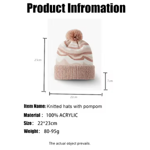 <strong>Custom</strong> Logo Adult Knitted Jacquard Embroidery Ski <strong>Beanie</strong> Breathable Winter Hat with <strong>Pom</strong> <strong>Pom</strong> - Product Image 2