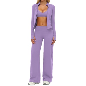 Set Yoga Traspirante con Bordi Spazzolati, Casual e alla Moda, per Donna, <span class=keywords><strong>Sport</strong></span> all'Aperto, Maniche Lunghe - Product Image 1
