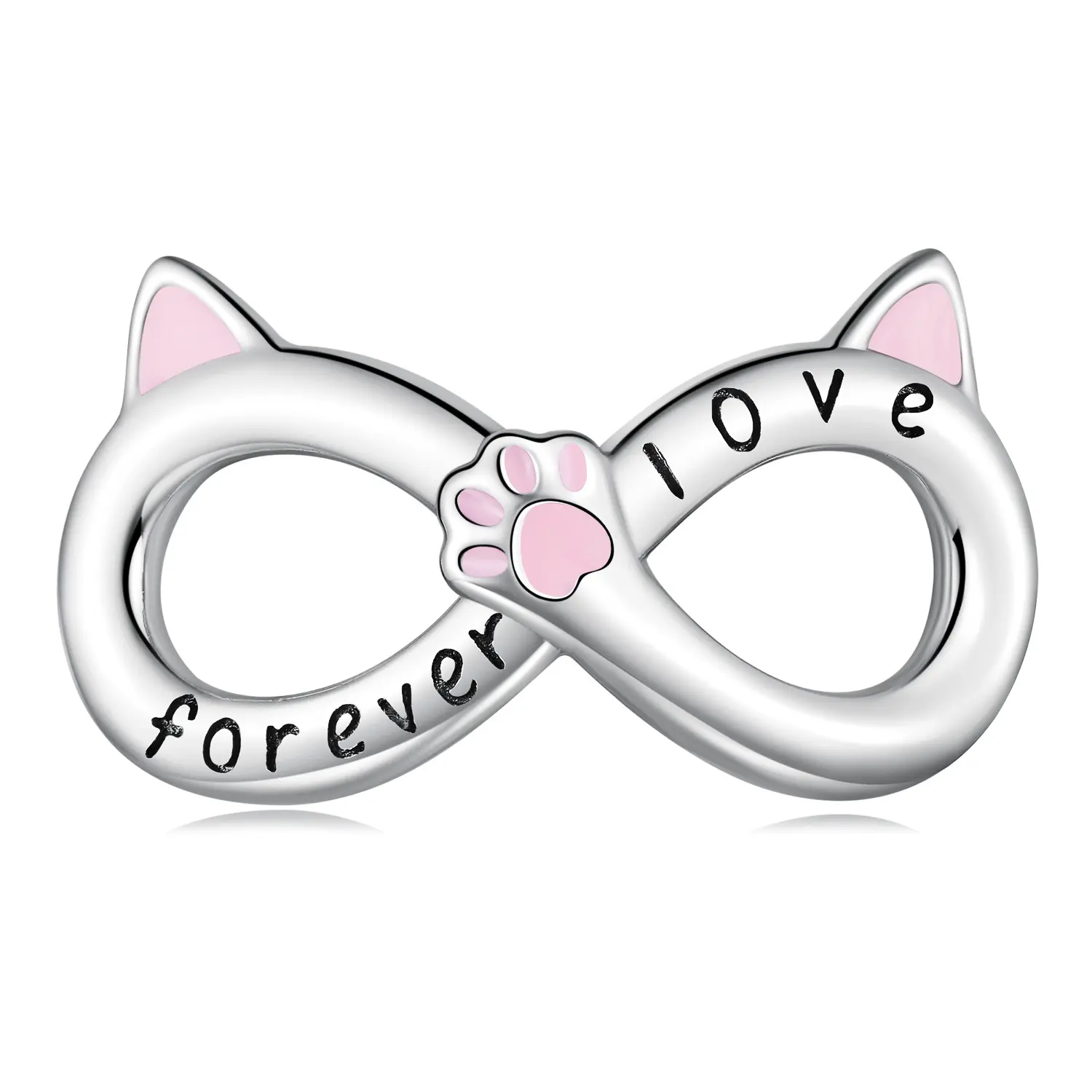 New infinite cat diy bracelet beaded pink girl heart s925 silver string accessories BSC748