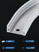 Profilé en aluminium courbé encastré en forme d'arc pour éclairage linéaire flexible, luminaire de plafond en forme de gorge, forme personnalisée
