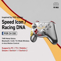 Manette de jeu sans fil PB Motorsport Heritage Pro Controller Classic Racing Curves Sculpted TMR Hall Effect Joystick avec bouton Turbo