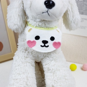 かわいい漫画風ペット用ビブバンダナ、柔らかいニット製犬用ビブ、調節可能なストラップ付き、小型犬用アクセサリー、ペット服 - Product Image 6