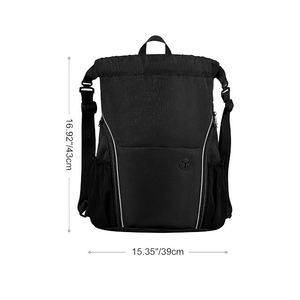 Custom <strong>Children</strong> Sports Gym Bag Large Size Zipper Water Bottle Mesh Pockets Drawstring Silk Polyester Lining Waterproof <strong>Backpacks</strong> - Product Image 2