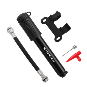 Pompe à vélo portable RIDERACE en aluminium pour VTT et vélo de route, gonfleur de pneus, valve Schrader Presta, pompe à main avec aiguille pour ballons et tuyau - Product Image 1